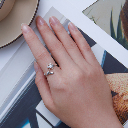 Cutout Flower Split Ring