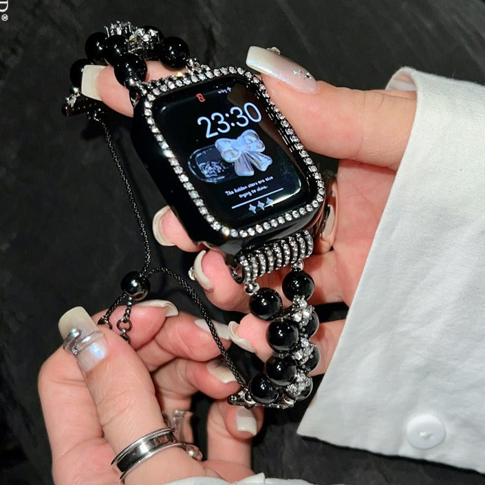 Rhinestones Pearl Bracelet With Rhinestones Case For Apple Watch