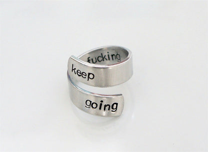 Interesting Inspirational Gift. Motivational Ring. Wrap Ring