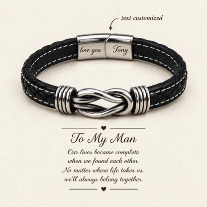 To My Man- Keep Me In Your Heart Infinity Custom Bracelet