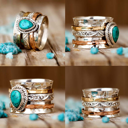 THE SERENITY TURQUOISE LARGE CIRCLE RING