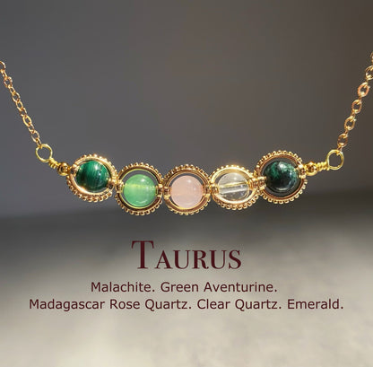 Natural Birthstone Zodiac Necklace - Personalized Astrology Pendant & Gift