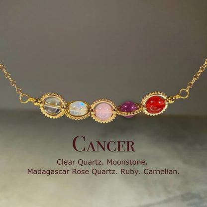 Natural Birthstone Zodiac Necklace - Personalized Astrology Pendant & Gift