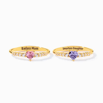 Like Mother Like Daughter Matching Heart-Cut Ring