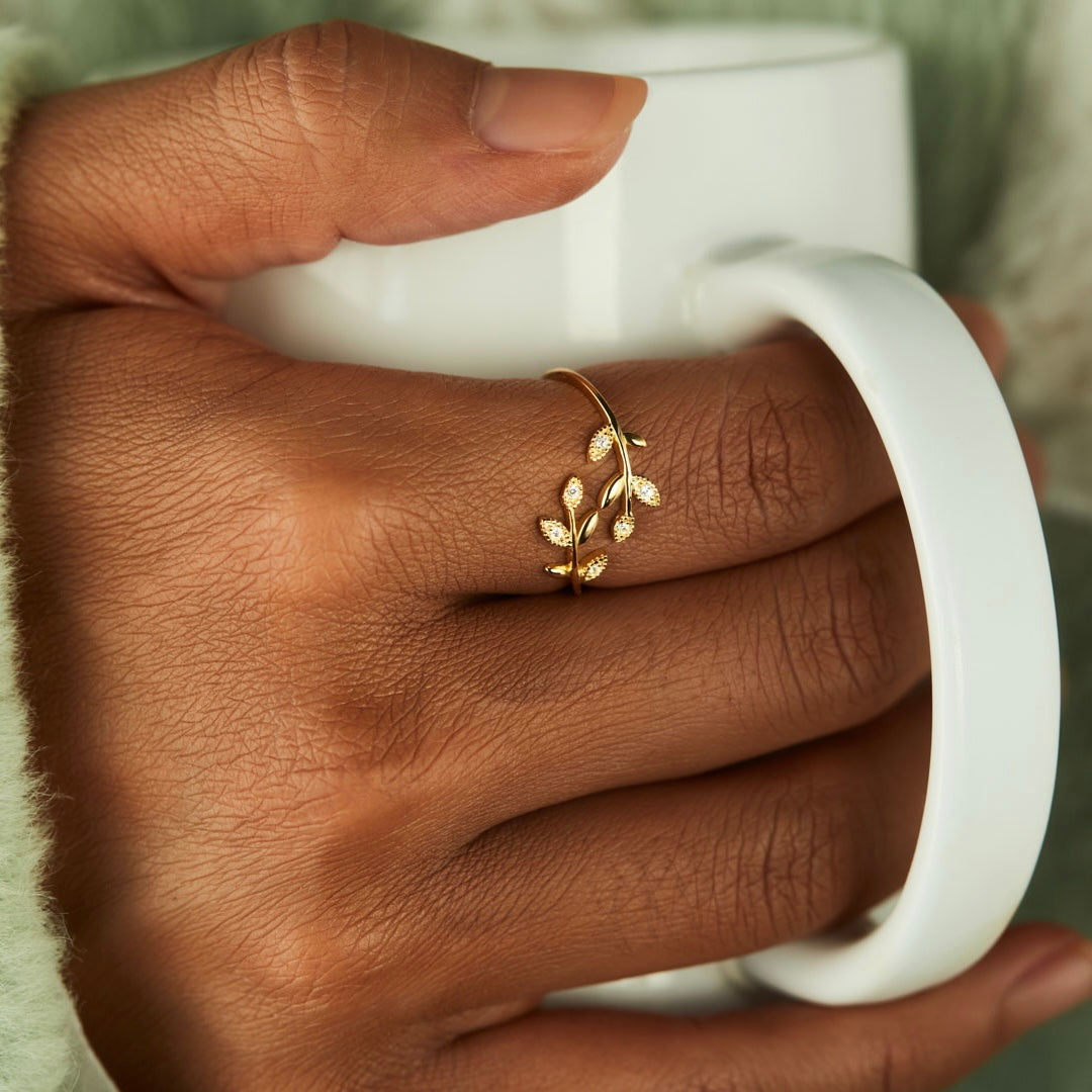 Grow Through What You Go Through Leaf Rings S925