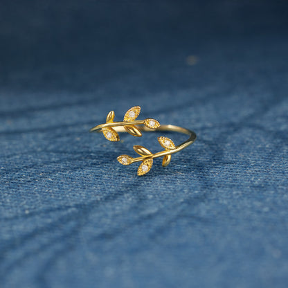 Grow Through What You Go Through Leaf Rings S925