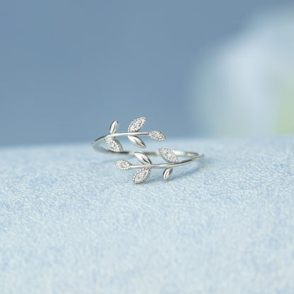 Grow Through What You Go Through Leaf Rings S925