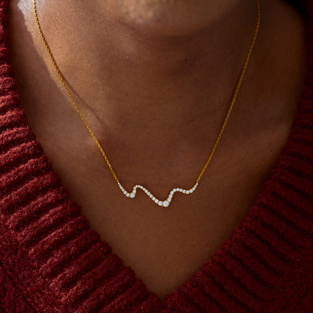 For Daughter I Will Be There For You Wave Necklace