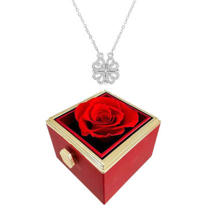 Lucky Four Leaf Clover Heart Necklace