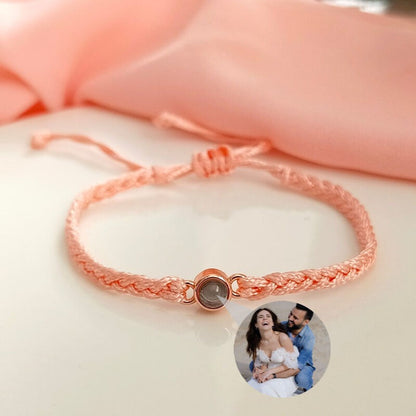 Sterling Silver Personalized Rope Picture Projection Bracelet Sincere Gift