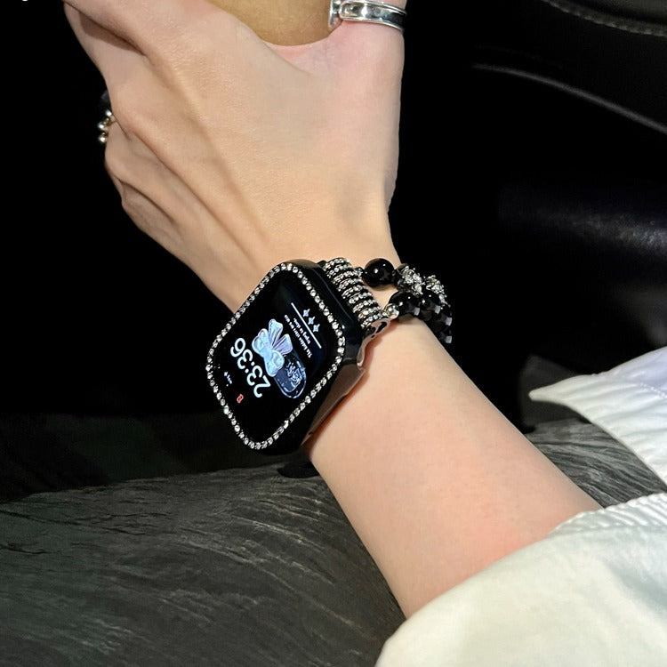 Rhinestones Pearl Bracelet With Rhinestones Case For Apple Watch