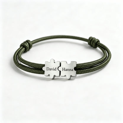 To My Man- Couple Puzzle Custom Name Bracelet