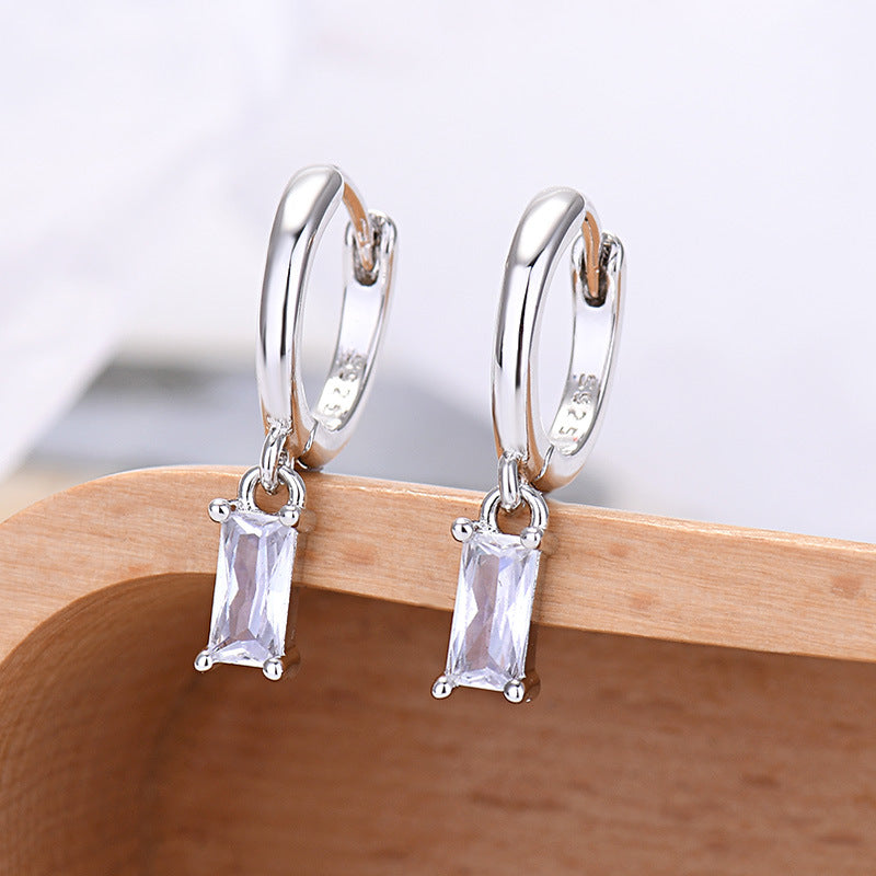 For Love - Fashion Rectangular Colored Zircon Earrings