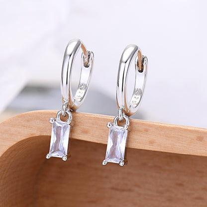 For Love - Fashion Rectangular Colored Zircon Earrings