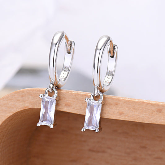 For Love - Fashion Rectangular Colored Zircon Earrings