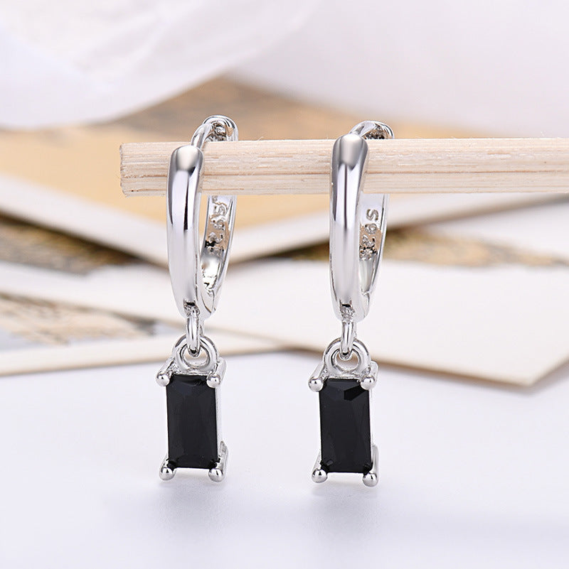 For Love - Fashion Rectangular Colored Zircon Earrings