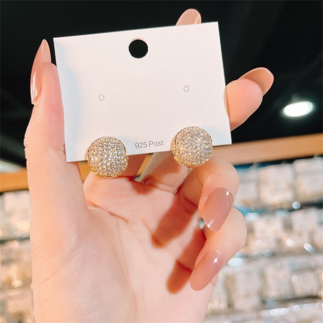 Double-Sided Sparkling Crystal Ball Earrings