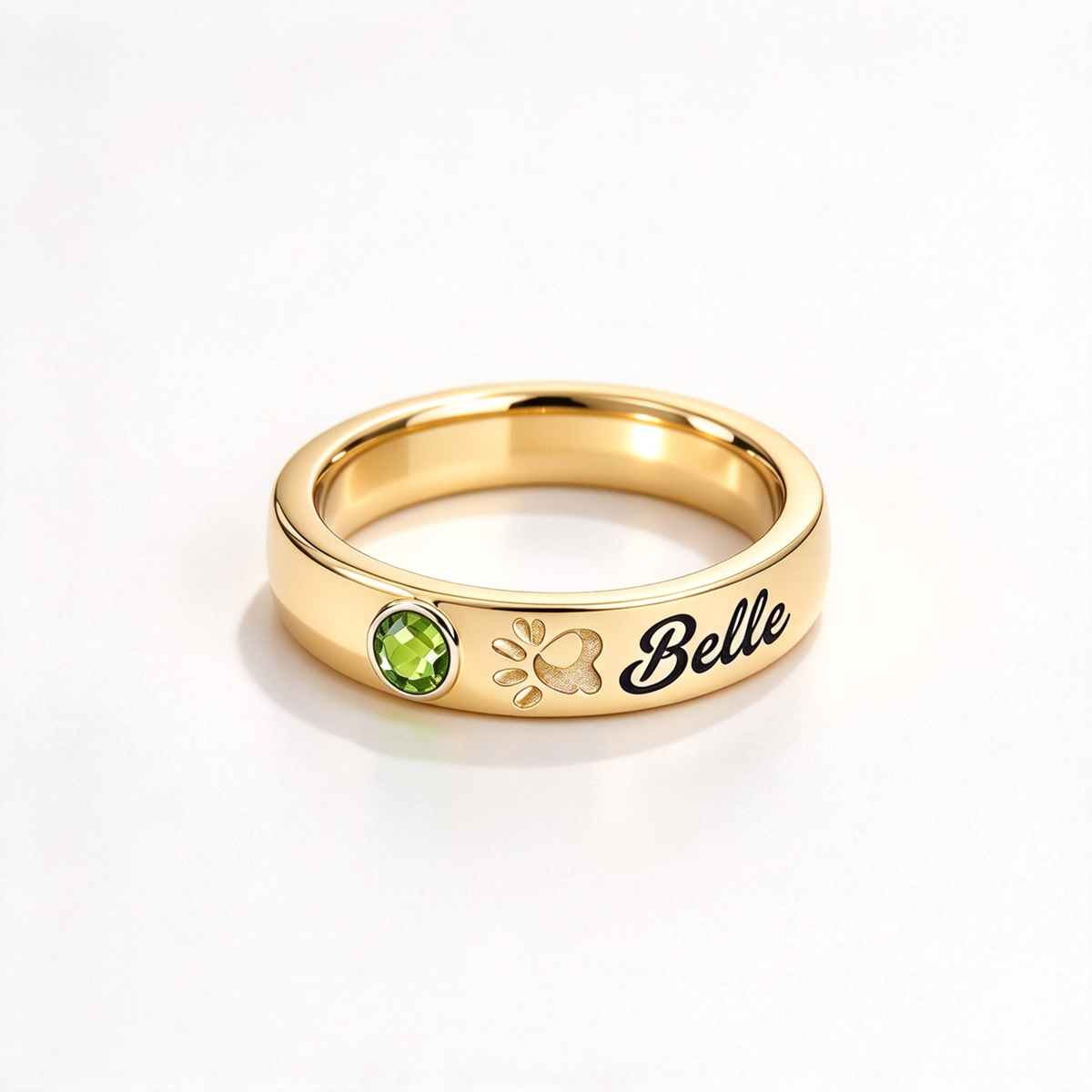 My Four Legged Angel Is Always Near By Custom Name & Birthstone Ring