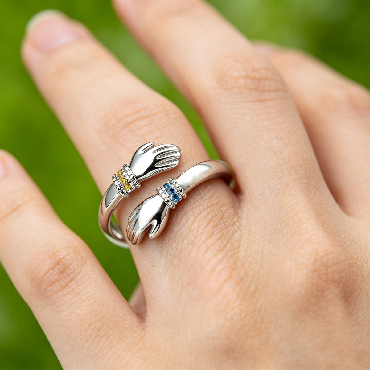 Hug From Heaven – Personalized Memorial Birthstone Ring
