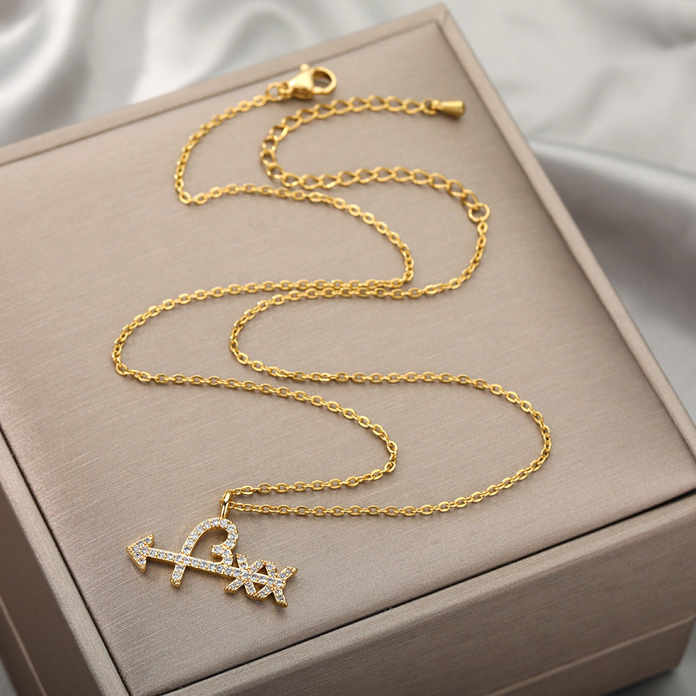 🎁CHRISTMAS PRE SALE 80% OFF🎄 Diamond Arrow and Heart Necklace💘