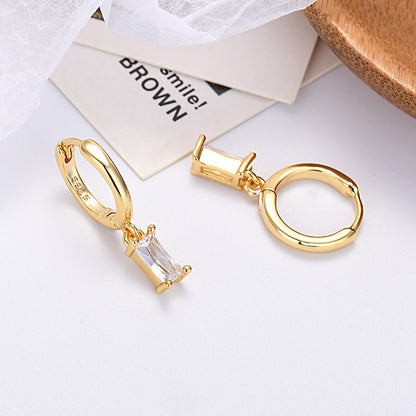 For Love - Fashion Rectangular Colored Zircon Earrings