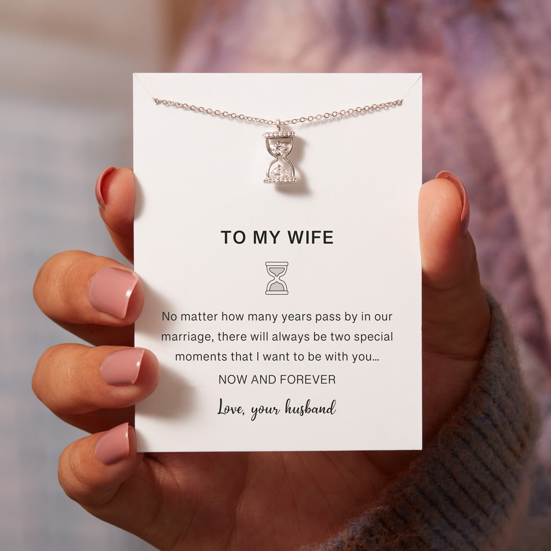 To My Wife Hourglass Necklace