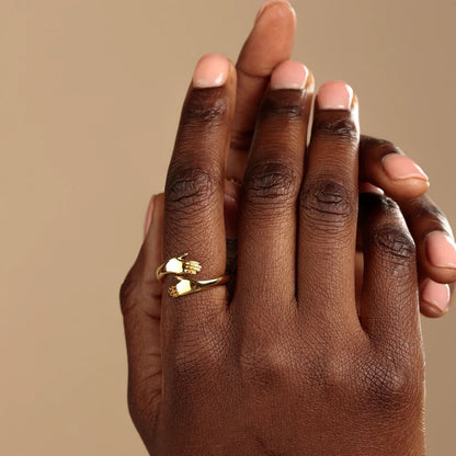 Hug Ring - Couple Love Hugging Hand Stackable Ring