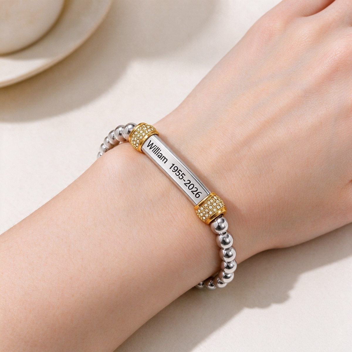 For Memorial - Missing You Always Custom Name And year Bead Bracelet