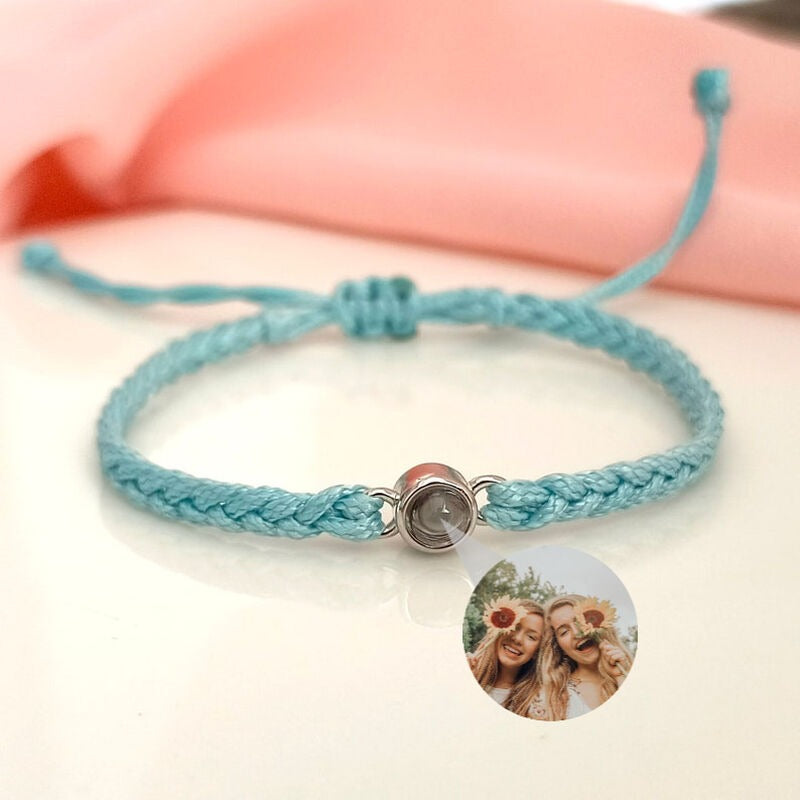 Sterling Silver Personalized Rope Picture Projection Bracelet Sincere Gift