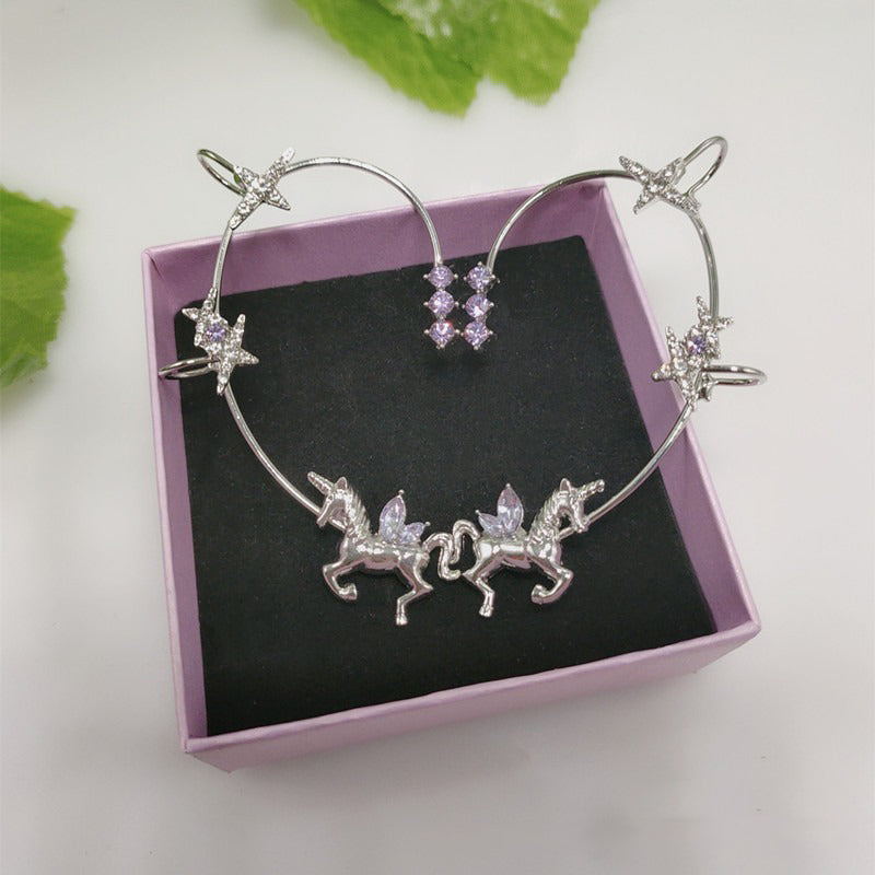 🌊Summer Hot Sale✨Fairy Non-piercing Stellar Unicorn Ear Cuffs