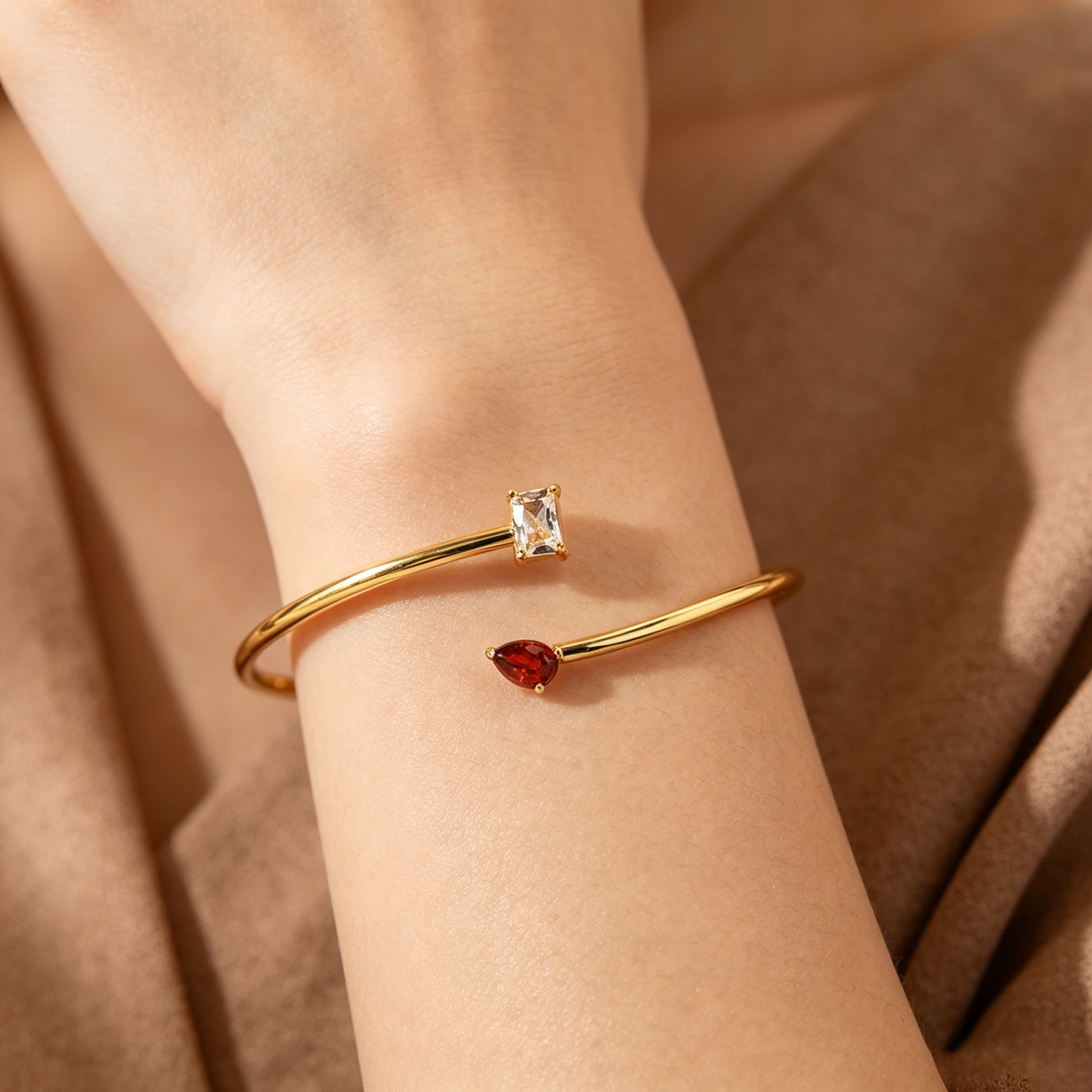 Grandmother And Granddaughter Custom Double Birthstones Bracelet