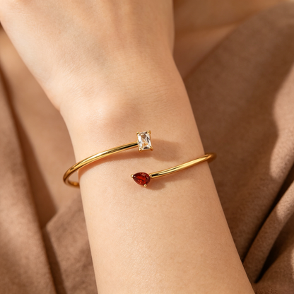 Grandmother And Granddaughter Custom Double Birthstones Bracelet