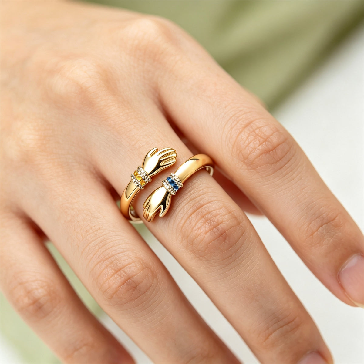 Hug From Heaven – Personalized Memorial Birthstone Ring