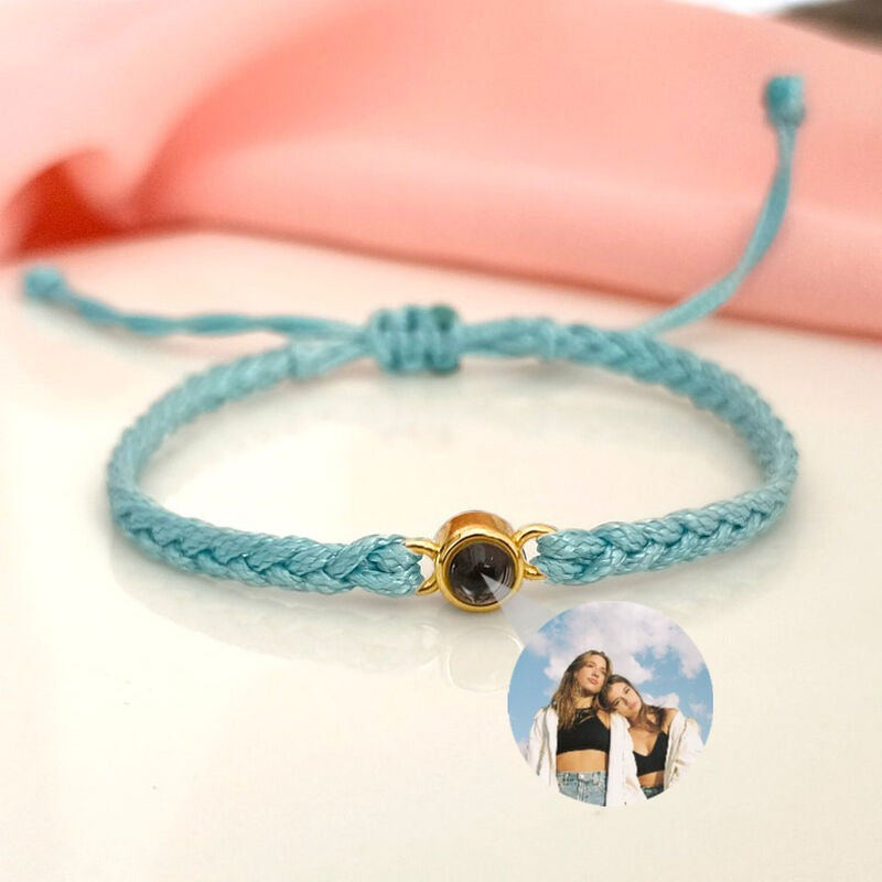 Sterling Silver Personalized Rope Picture Projection Bracelet Sincere Gift