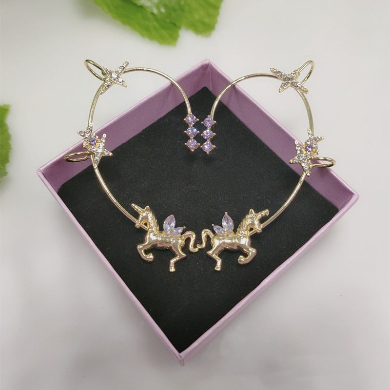🌊Summer Hot Sale✨Fairy Non-piercing Stellar Unicorn Ear Cuffs