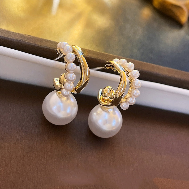Two Wear Method Pearl Double Earrings