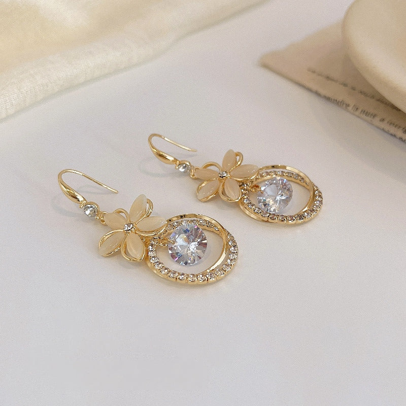 -Floral Opal Earrings