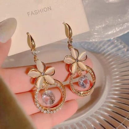 -Floral Opal Earrings