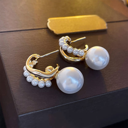 Two Wear Method Pearl Double Earrings