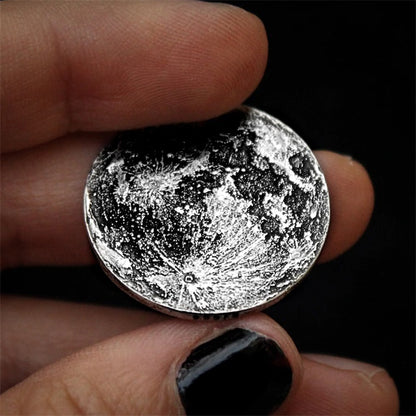 Silver Full Moon Necklace Charm