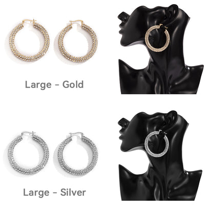 Sparkling Hoop Fashion Earrings