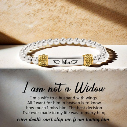 For Memorial -  I'm a Wife to a Husband  Custom Name Bead Bracelet