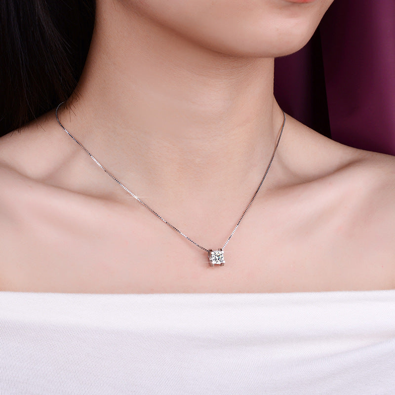 Moissanite Diamond Bull Head Pendant Female Sterling Silver S925