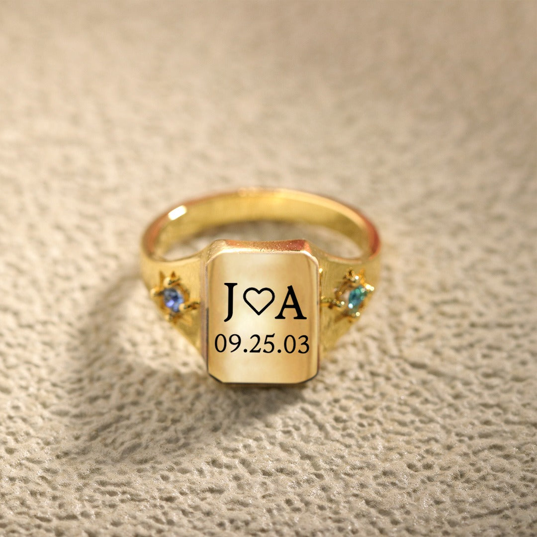 BELOVE CUSTOM INITIAL & SPECIAL DATE RING