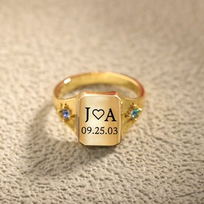 BELOVE CUSTOM INITIAL & SPECIAL DATE RING