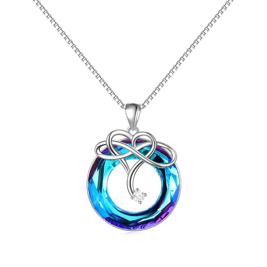 For Daughter - I Love You until Infinity Runs Out Crystal Infinity Necklace