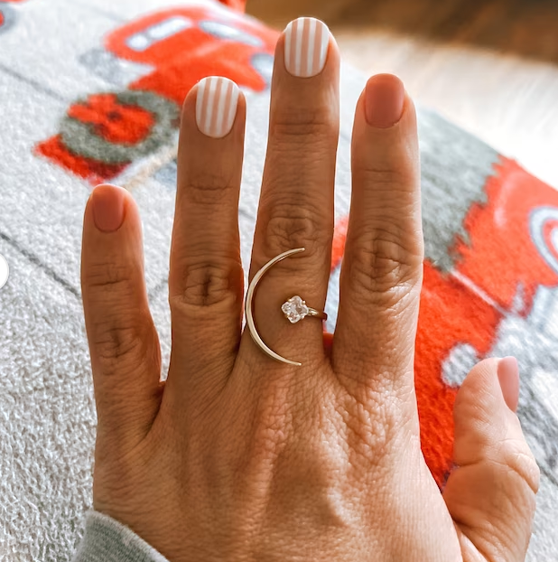 🎄CHRISTMAS HOT SALE❄-Crystal Crescent Ring