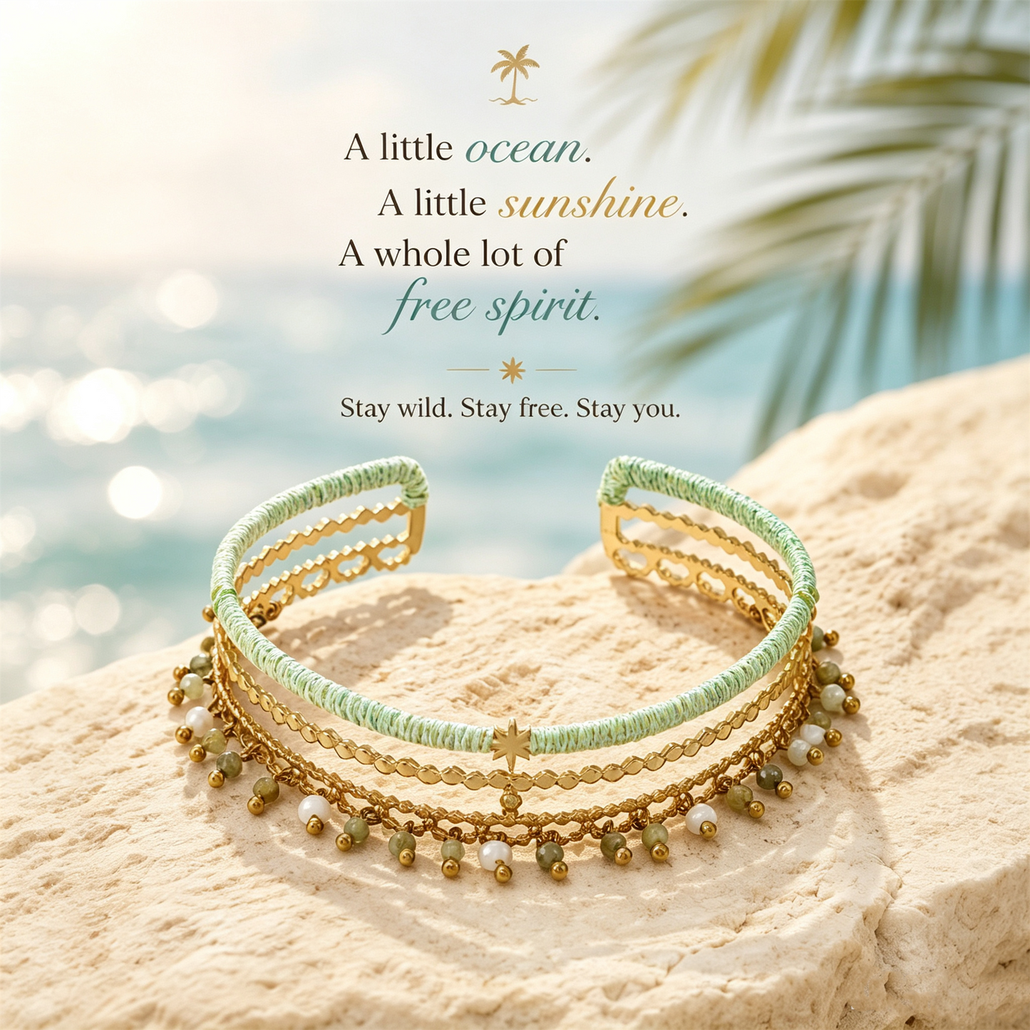 🌊Ocean Breeze Boho Cuff Bracelet- Bring the Ocean With You