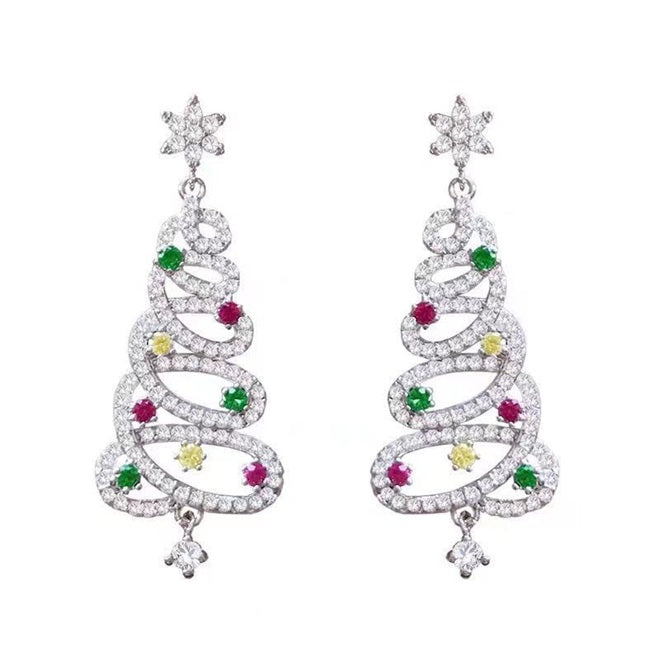 Shiny Christmas Tree Earrings - Silver🎄