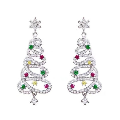 Shiny Christmas Tree Earrings - Silver🎄